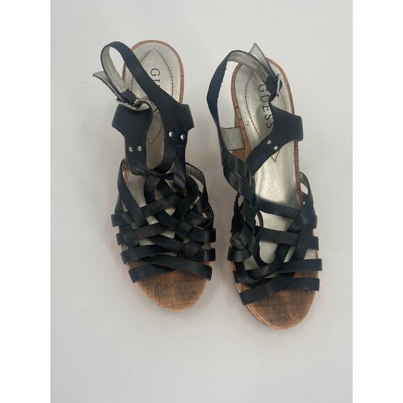 Guess Open Toe strapped Wedge Sandals - Picture 2 of 7